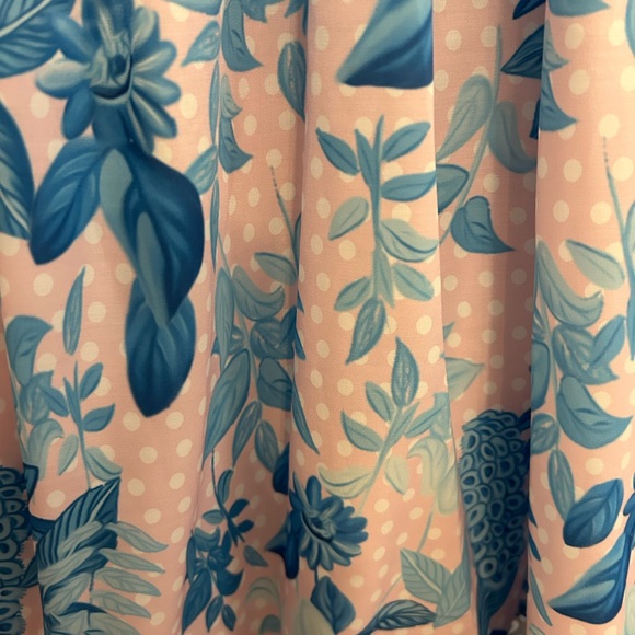 Light blue and pink floral tie strap with cut out - size large - Picture 5 of 7